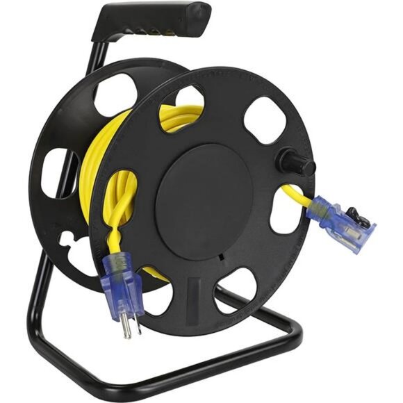 14/3 SJTW 50ft Outdoor Extension Cord, Yellow, Lighted-Locking Connector - Picture 1 of 7